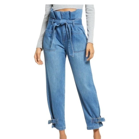 Blank NYC Denim - BLANKNYC Chambray Tapered Paperbag High Rise Jeans